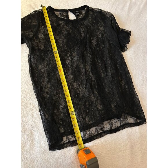 Torrid Black Lace Sheer Blouse Top Women’s Plus Size 2 Short Sleeve Romantic Got - Picture 4 of 9